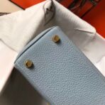 HERM Kelly 20cm Bag In Blue Lin   GHW - Image 6