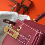 HERM Kelly 20cm Bag In Bordeaux lemence  GHW - Image 4