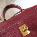 HERM Kelly 20cm Bag In Bordeaux lemence  GHW - Image 5