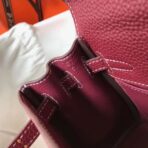 HERM Kelly 20cm Bag In Bordeaux lemence  GHW - Image 7