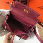 HERM Kelly 20cm Bag In Bordeaux lemence  GHW - Image 8
