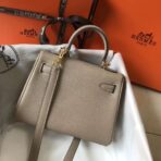 HERM Kelly 20cm Bag In Grey   GHW
