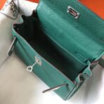 HERM Kelly 20cm Bag In Vert Vertigo   PHW - Image 8