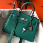HERM Kelly 20cm Bag In Vert Vertigo   PHW