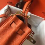 HERM Kelly 20cm Bag In Orange   GHW - Image 4