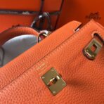 HERM Kelly 20cm Bag In Orange   GHW - Image 6