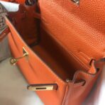 HERM Kelly 20cm Bag In Orange   GHW - Image 8