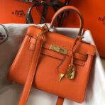 HERM Kelly 20cm Bag In Orange   GHW