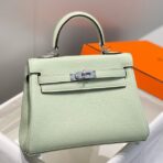 HERM Kelly 20cm Bag In Vert Fizz   PHW