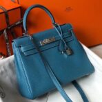 HERM Kelly 25cm Retourne Bag In Blue Jean