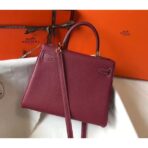HERM Kelly 25cm Retourne Bag In Bordeaux - Image 2