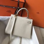 HERM Kelly 25cm Retourne Bag In Craie - Image 2