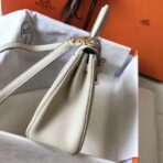 HERM Kelly 25cm Retourne Bag In Craie - Image 3