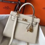 HERM Kelly 25cm Retourne Bag In Craie