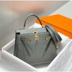HERM Kelly 25cm Retourne Bag In Gris Meyer - Image 3