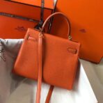 HERM Kelly 25cm Retourne Bag In Orange - Image 2