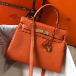 HERM Kelly 25cm Retourne Bag In Orange