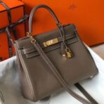 HERM Kelly 25cm Retourne Bag In Taupe