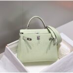 HERM Kelly 25cm Retourne Bag In Vert Fizz - Image 4