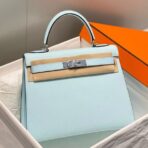 HERM Kelly 25cm Sellier Bag In Blue Brume
