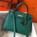 HERM Kelly 25cm Sellier Bag In Malachite