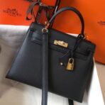 HERM Kelly 25cm Sellier Bag In Black