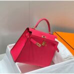 HERM Kelly 25cm Sellier Bag In Rose Extreme - Image 4