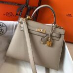 HERM Kelly 25cm Sellier Bag In Tourterelle