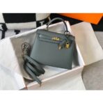 HERM Kelly 25cm Sellier Bag In Vert Amande - Image 4