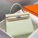 HERM Kelly 25cm Sellier Bag In Vert Fizz