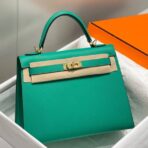 HERM Kelly 25cm Sellier Bag In Vert Jade