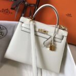 HERM Kelly 25cm Sellier Bag In White