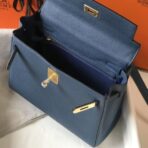 HERM Kelly 28cm Bag In Blue Agate   GHW - Image 8
