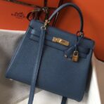 HERM Kelly 28cm Bag In Blue Agate   GHW