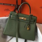 HERM Kelly 28cm Bag In Canopee   GHW