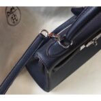 HERM Kelly 28cm Bag In Dark Blue   PHW - Image 3