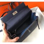 HERM Kelly 28cm Bag In Dark Blue   PHW - Image 4