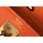 HERM Kelly 28cm Bag In Orange   GHW - Image 4