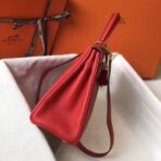HERM Kelly 28cm Bag In Red   GHW - Image 3