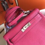 HERM Kelly 28cm Bag In Rose Red   PHW - Image 7