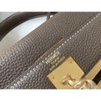 HERM Kelly 28cm Bag In Taupe Grey   GHW - Image 4