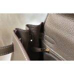 HERM Kelly 28cm Bag In Taupe Grey   GHW - Image 7