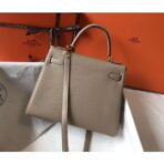 HERM Kelly 28cm Bag In Gris Tourterelle   GHW - Image 2