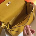 HERM Kelly 28cm Bag In Yellow   GHW - Image 7