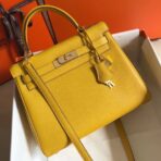 HERM Kelly 28cm Bag In Yellow   GHW