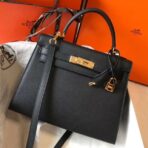 HERM Kelly 28cm Bag In Black   GHW