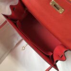 HERM Kelly 28cm Bag In Red   GHW - Image 8