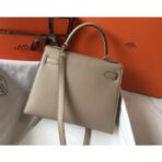 HERM Kelly 28cm Bag In Gris Tourterelle   GHW - Image 2