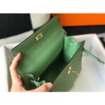 HERM Kelly 28cm Bag In Vert Criquet   GHW - Image 8