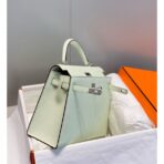 HERM Kelly 28cm Bag In Vert Fizz   PHW - Image 5